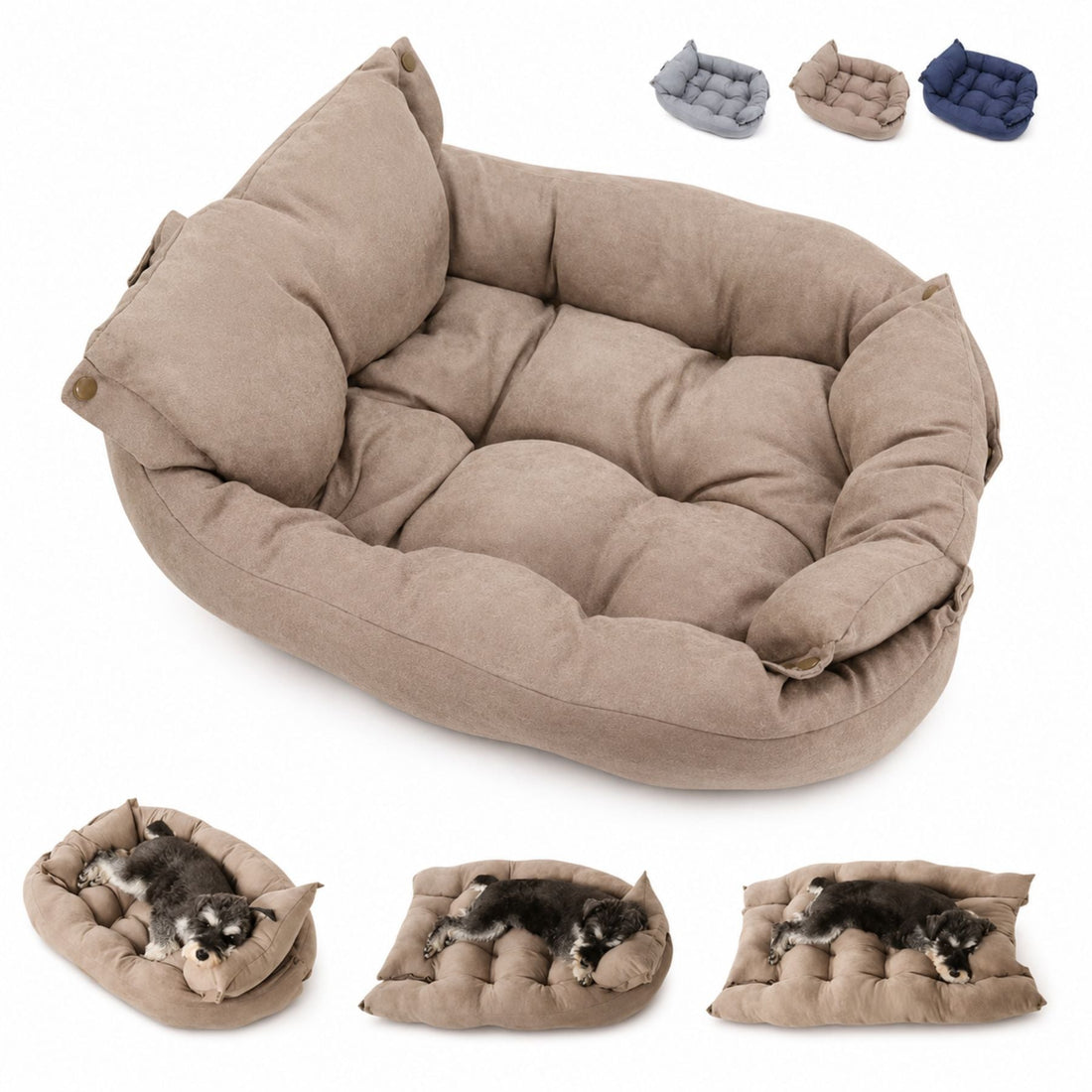 3-in-1 Convertible Plush Pet Bed for Dogs & Cats – Foldable Cushion, Sofa & Sleeping Mat