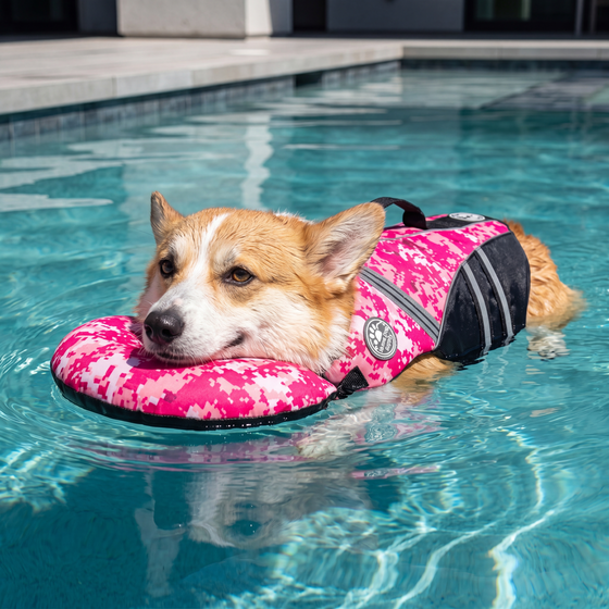 Dog Life Jacket with Padded Chin Float