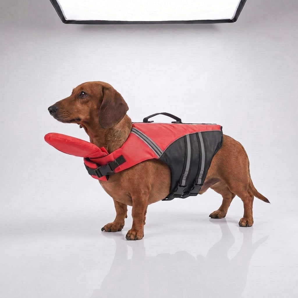 Dog Life Jacket with Padded Chin Float