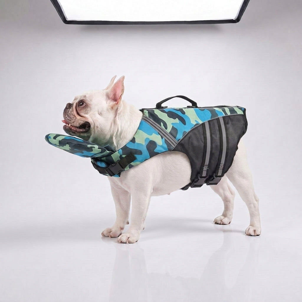 Dog Life Jacket with Padded Chin Float
