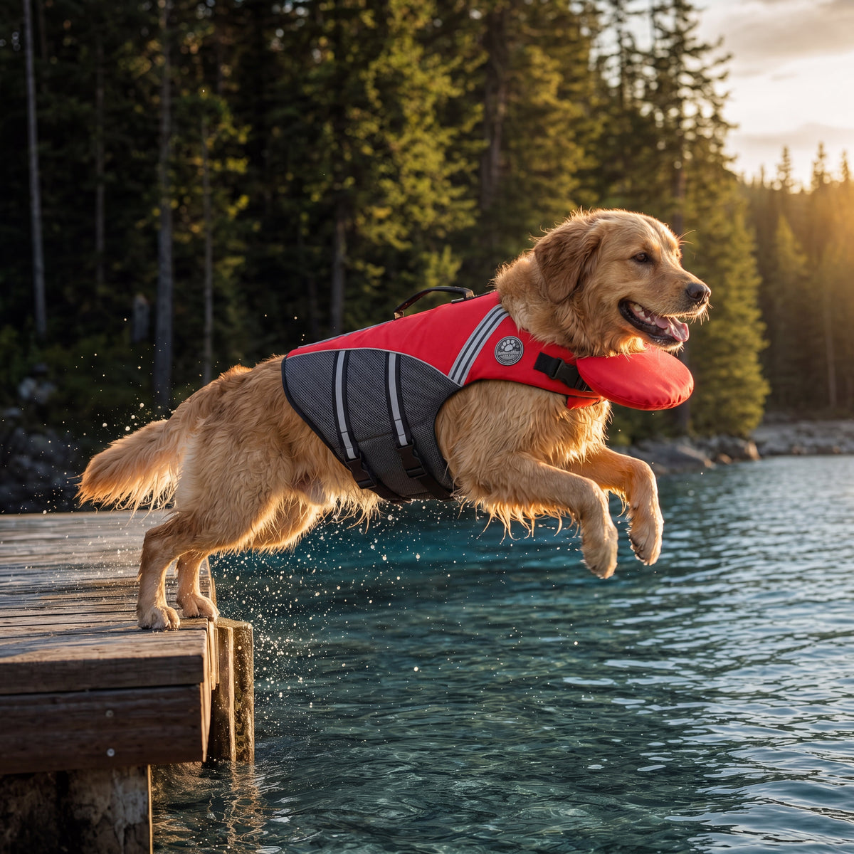 Dog Life Jacket with Padded Chin Float