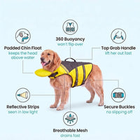 Dog Life Jacket with Padded Chin Float