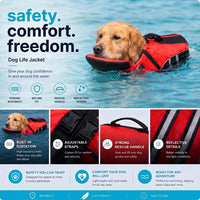 Dog Life Jacket with Padded Chin Float