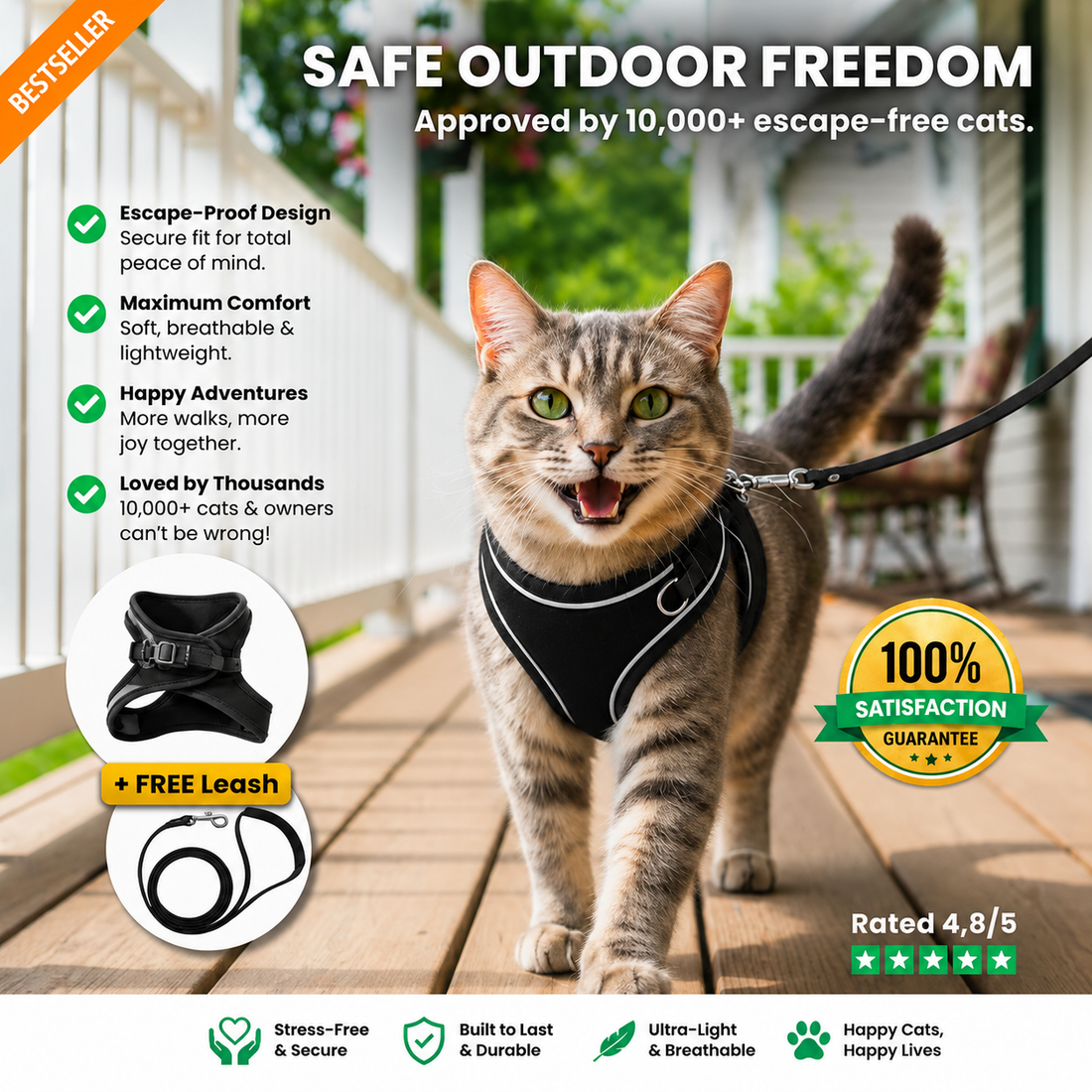 Escape-Proof Cat Harness and Leash Set