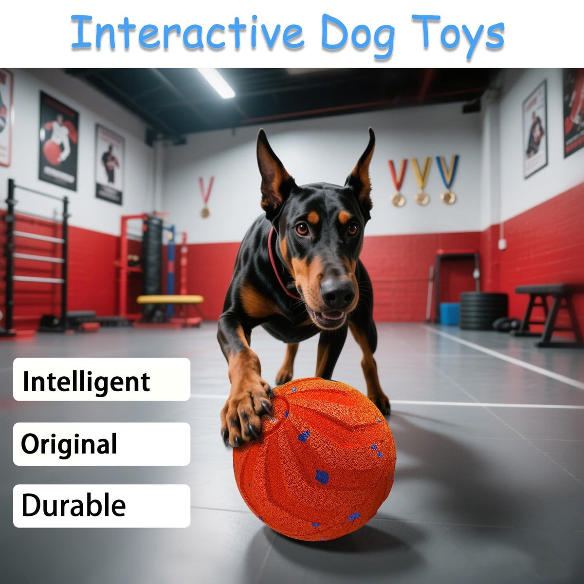 Motion-Activated Bouncing Ball Dog Toy