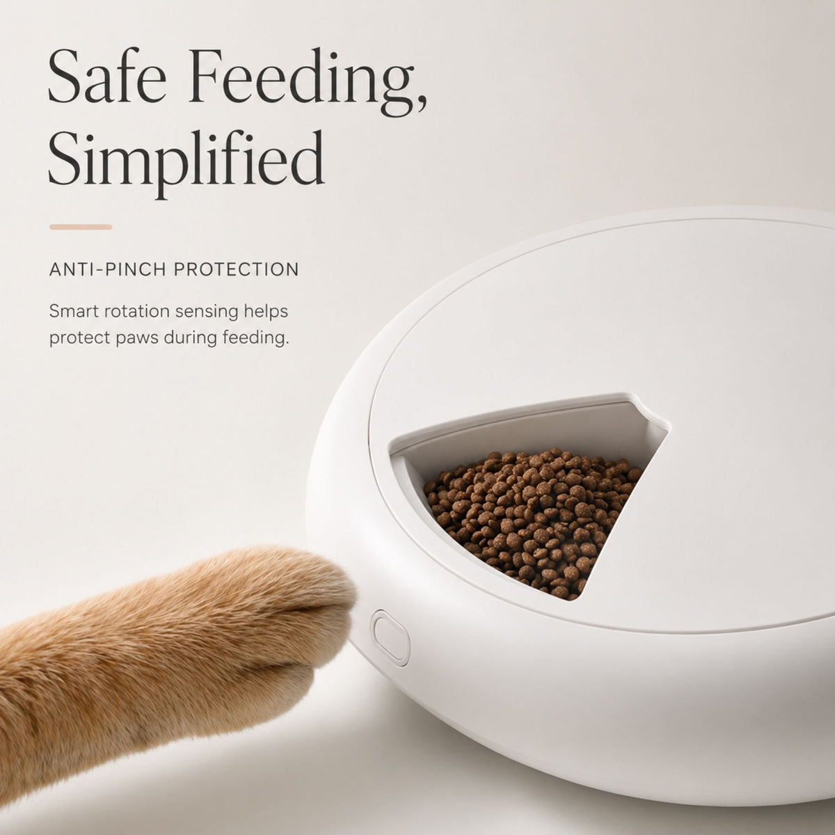 Automatic 6-Meal Cat Feeder for Wet and Dry Food, Wireless Timed Pet Food Dispenser with Touch Control Panel for Cats and Small Dogs