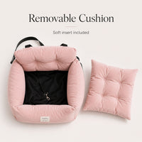 Dog Car Seat Bed with Secure Strap, Portable Pet Booster Seat for Small Dogs and Cats