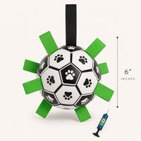 Dog Soccer Ball Toy with Straps for Fetch, Tug and Outdoor Play – Interactive Dog Ball