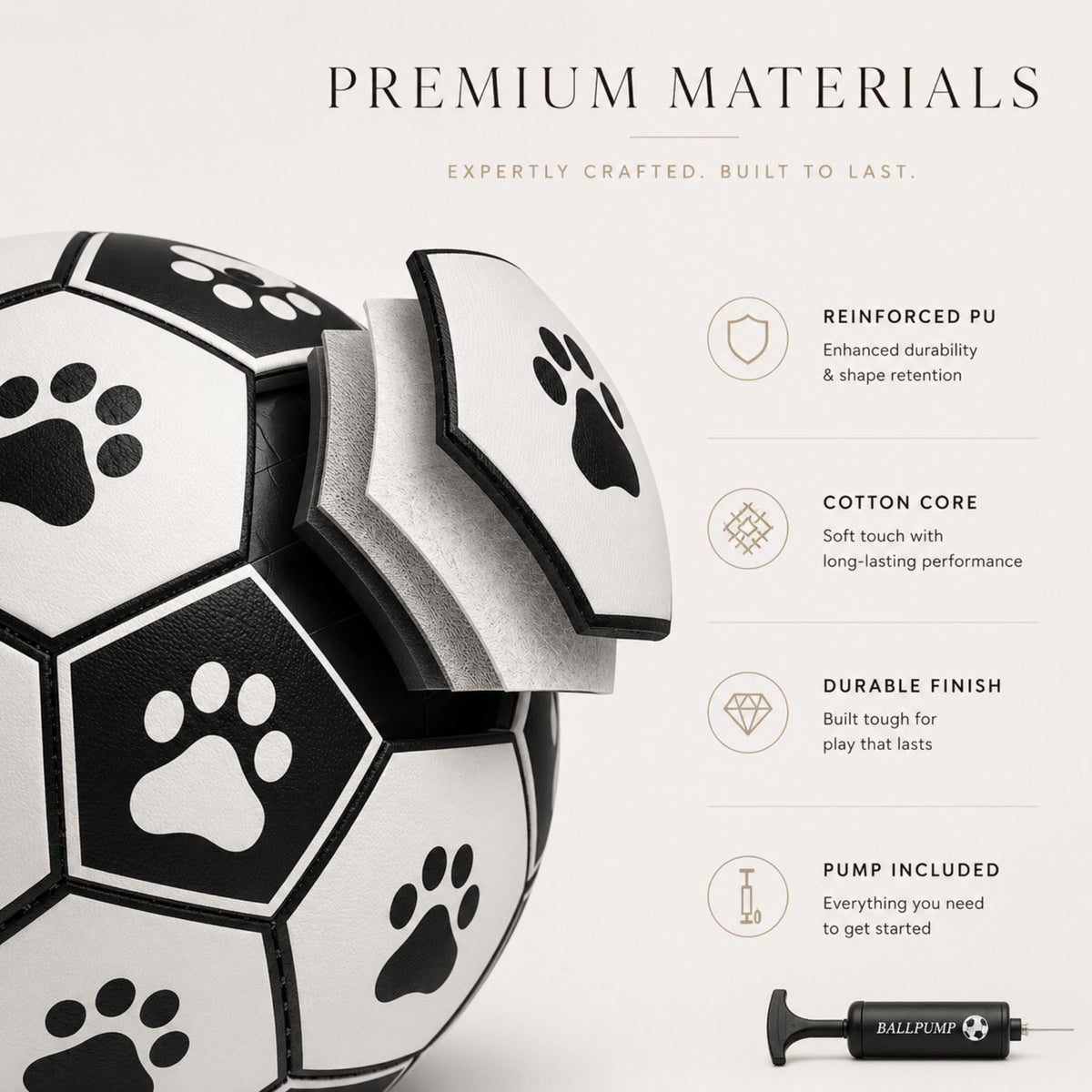 Dog Soccer Ball Toy with Straps for Fetch, Tug and Outdoor Play – Interactive Dog Ball