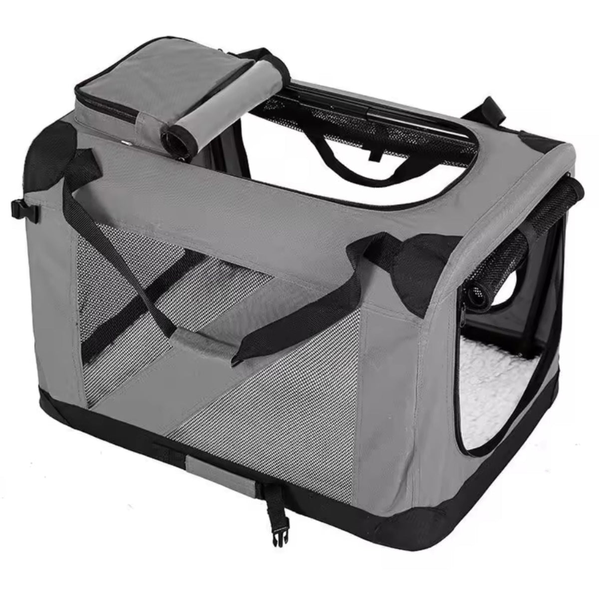 Foldable Dog and Cat Travel Crate & Soft-Sided Pet Carrier with Mesh Panels for Dogs and Cats