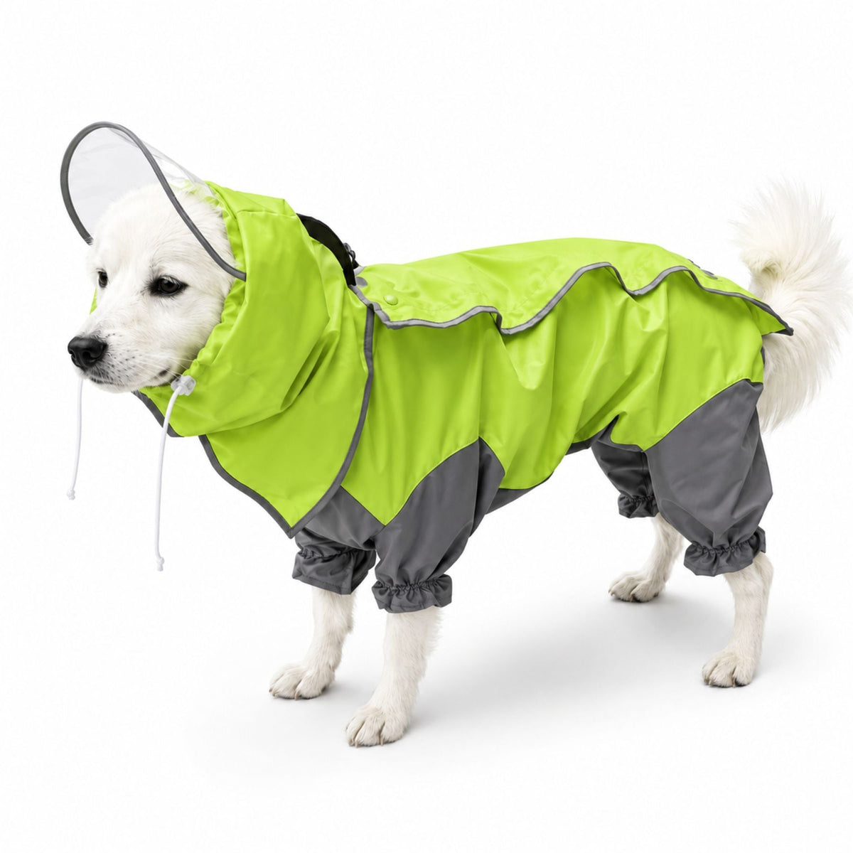 Full-Coverage Dog Raincoat with Hood and Leg Protection