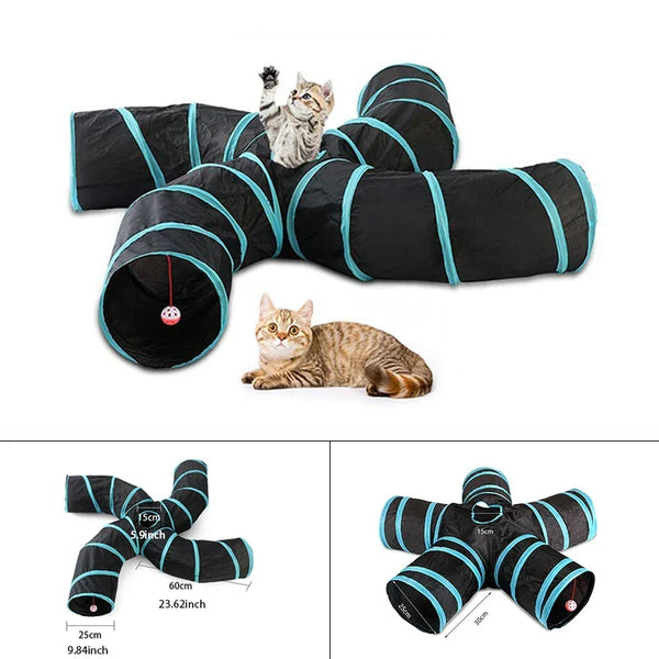 Foldable S-Shape Cat Tunnel