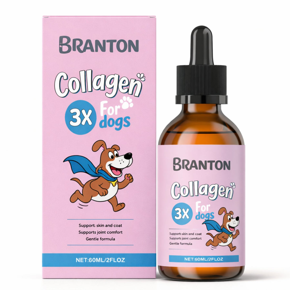 Pet Collagen Drops for Dogs – 60ml Liquid Collagen Supplement for Joint, Mobility, Skin & Coat Support