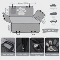 Quilted Dog Car Seat Cover Hammock for Back Seat