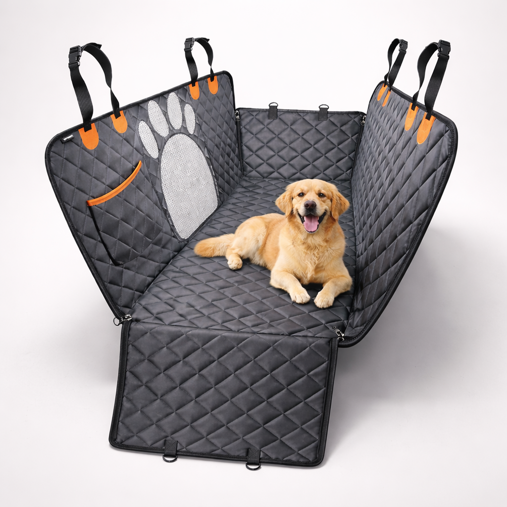 Quilted Dog Car Seat Cover Hammock for Back Seat