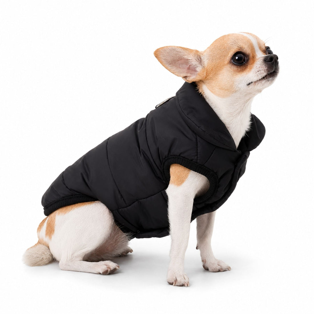 Quilted Fleece-Lined Dog Winter Vest with D-Ring
