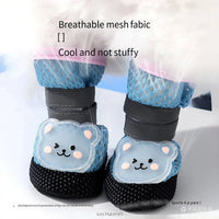 4-Piece Breathable Mesh Dog Shoes with Cute Bear Design