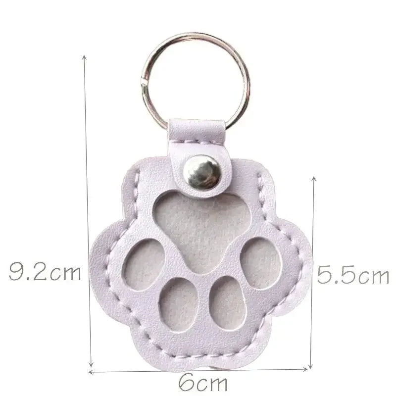 Cat Memorial Leather Hair Storage Keychain