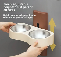 Wall-Mounted Double Pet Feeding Bowl for Cats & Dogs