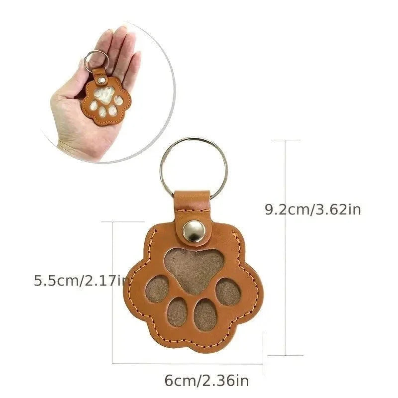 Cat Memorial Leather Hair Storage Keychain