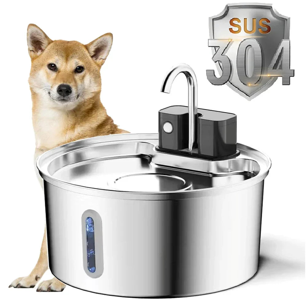 PureFlow Wireless Stainless Steel Pet Water Fountain