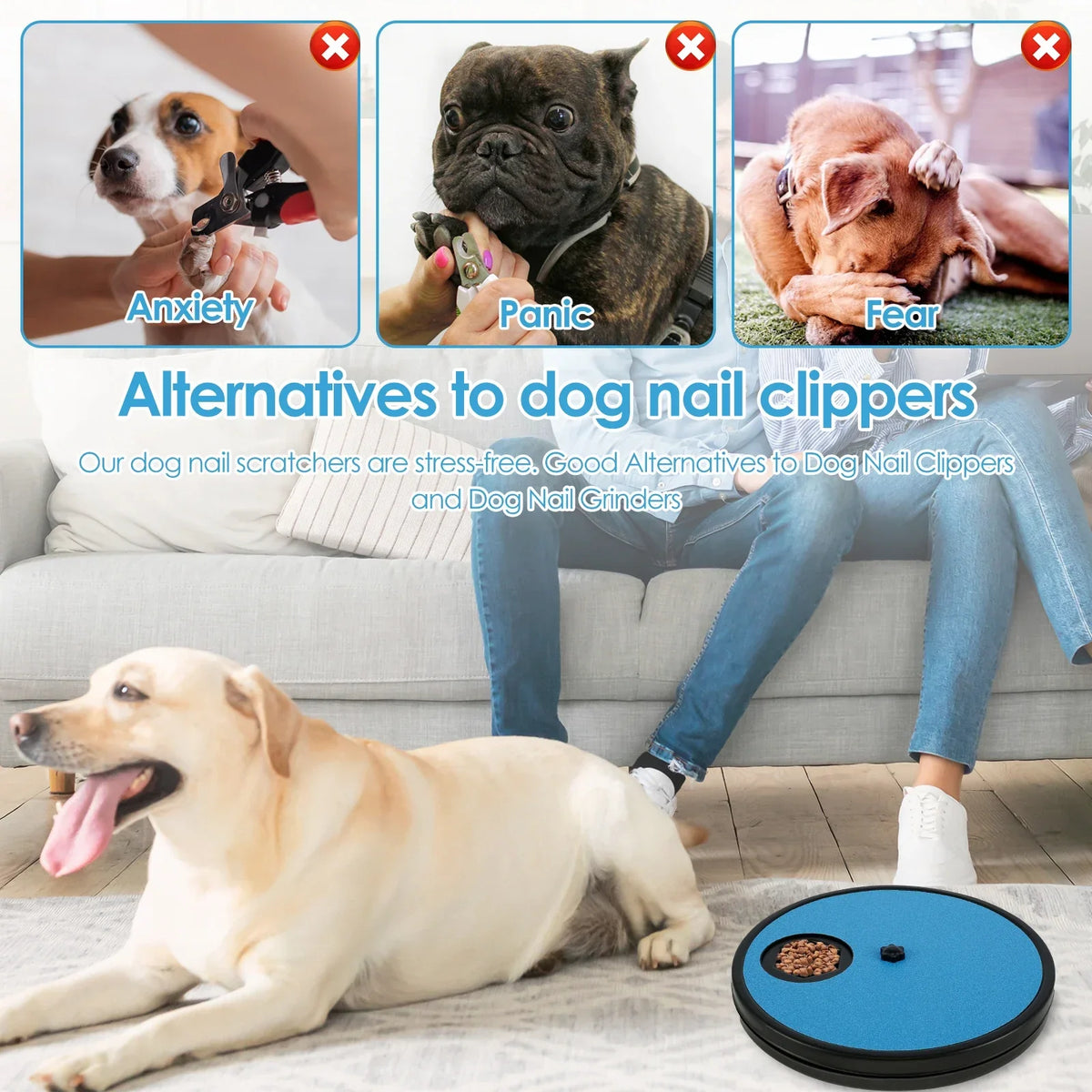 Rotating Pet Nail Scratcher & Treat Board for Dogs & Cats