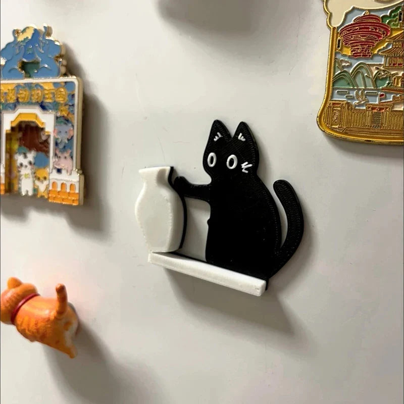 WhiskerKeeper Cat Vase Fridge Magnet