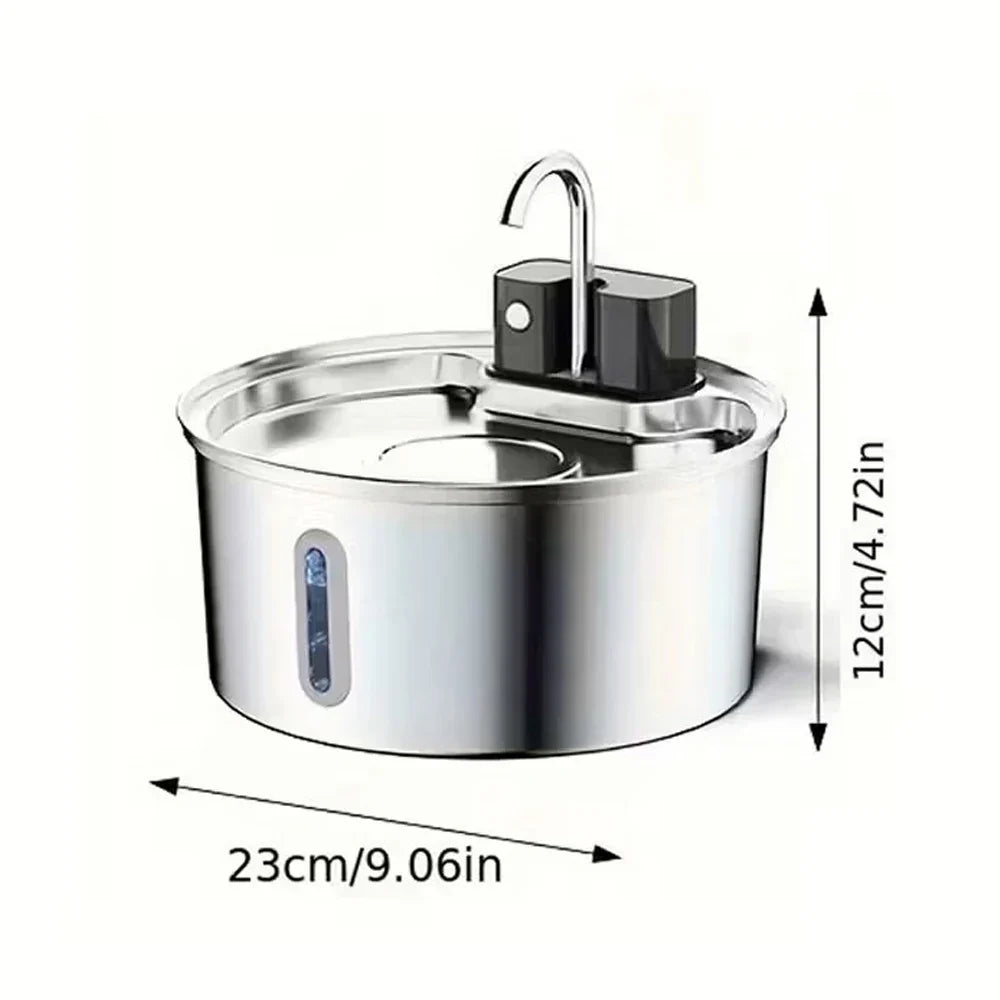 PureFlow Wireless Stainless Steel Pet Water Fountain