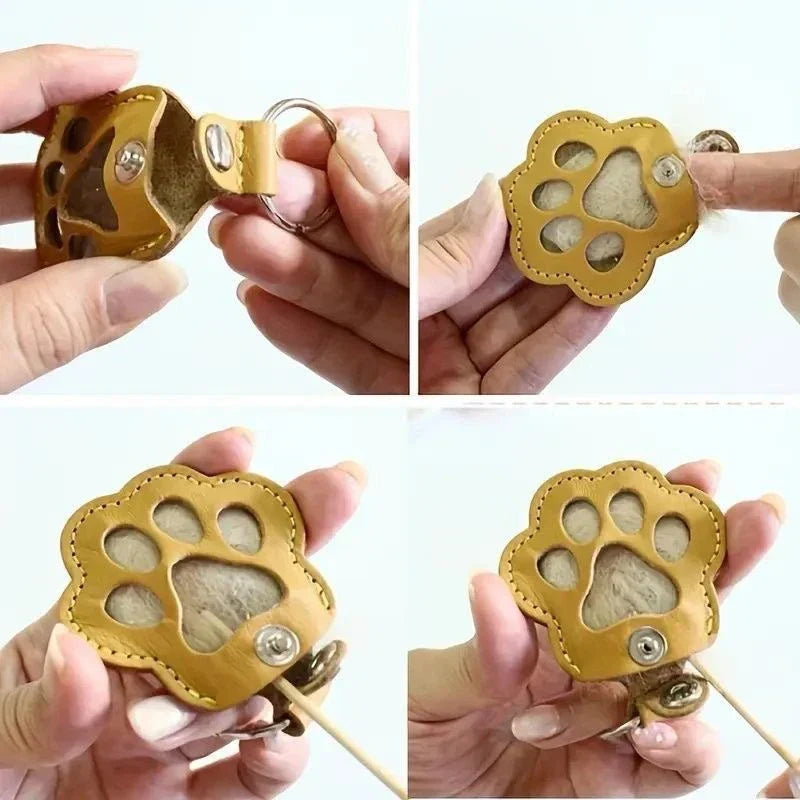 Cat Memorial Leather Hair Storage Keychain