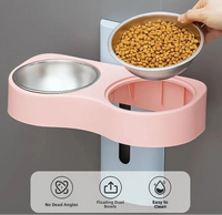 Wall-Mounted Double Pet Feeding Bowl for Cats & Dogs
