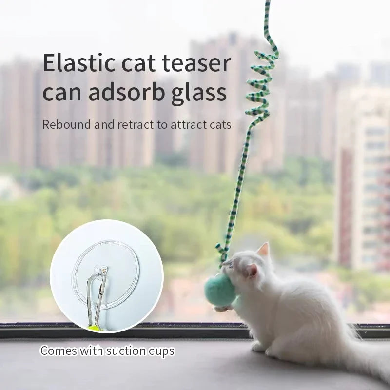 Self-Play String Toy for Kittens with Ball