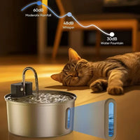 PureFlow Wireless Stainless Steel Pet Water Fountain