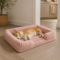 Dog Bed Supportive Memory Foam – Plush Calming Pet Sofa with Removable Washable Cover and Non-Slip Base for Small Medium Large Dogs